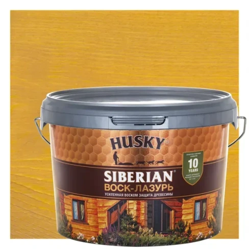 488761125 Воск-лазурь Husky Siberian полуматовый калужница 2.5 HUSKY Антисептик для защиты древесины