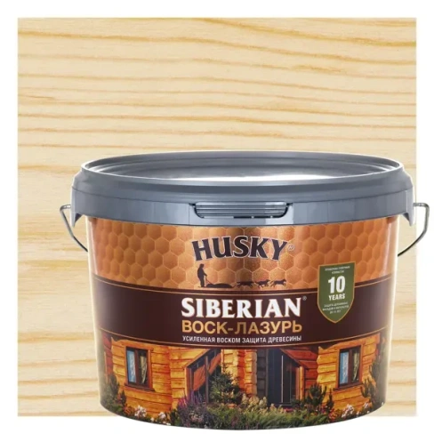 488761133 Воск-лазурь Husky Siberian полуматовый прозрачный 2.5 HUSKY Антисептик для защиты древесины