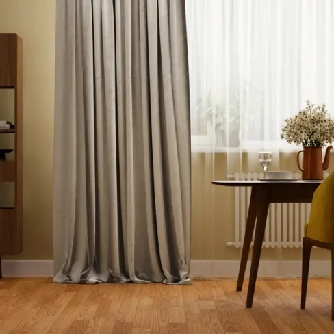 Штора на ленте блэкаут Flax 200x300 см цвет светло-коричневый СТОЛИЦА ТЕКСТИЛЯ