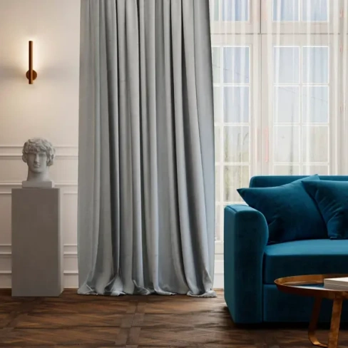 Штора на ленте Flax 200x300 см цвет светло-серый СТОЛИЦА ТЕКСТИЛЯ