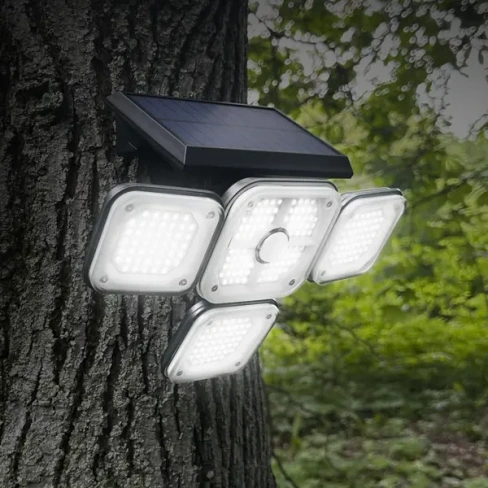 Светильник светодиодный уличный Duwi Solar LED PRO на солнечных батареях с ДУ 50Вт 6500К 1000Лм IP65 датчик движения чер