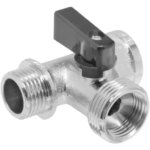 Кран шаровой трехпроходной MPF 1/2" НР x3/4" НР (1/2" ВР) x1/2" ВР латунь