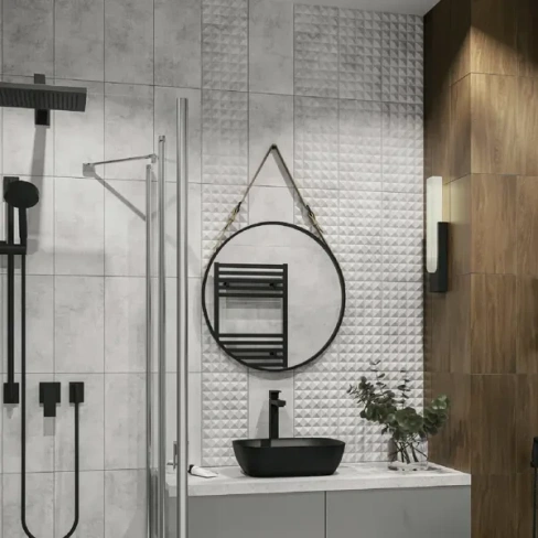 488762059 Плитка настенная рельефная Culto Asana Cemento H 20x40 см 1.2 м² цемент цвет серый CULTO Asana Пл.настен 20х40 Asana cem