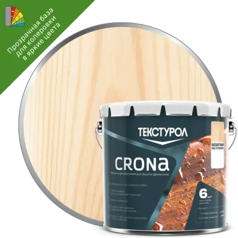 Антисептик Текстурол Crona ДЗС полуглянцевый прозрачный 3 л ТЕКСТУРОЛ