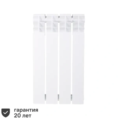 488763688 Радиатор Equation 500/80 биметалл 4 секции боковое подключение цвет белый EQUATION
