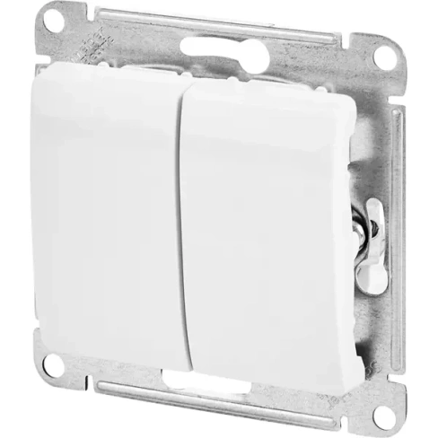 488764432 Выключатель встраиваемый Schneider Electric Glossa 2 клавиши цвет белый SCHNEIDER ELECTRIC