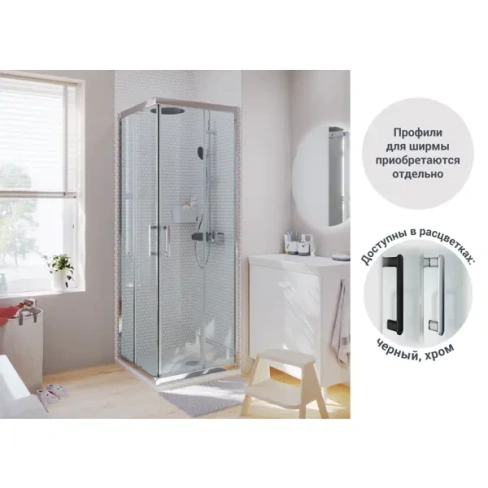 488765358 Комплект стекол для душевой ширмы Sensea Easy 80x80 см прозрачное стекло