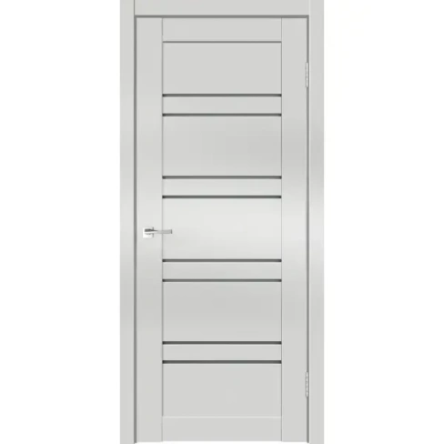Дверь межкомнатная Linea 8 остекленная HardFlex ламинация цвет платина 70x200 см (с замком и петлями) VELLDORIS