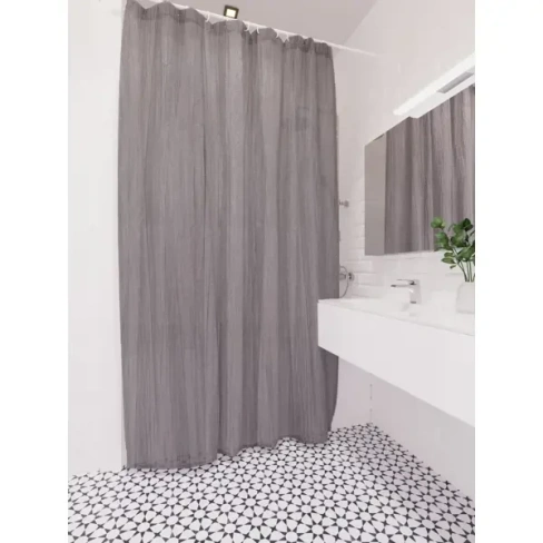 488765662 Штора для ванной Raindrops Tafta Crash 180x200 см полиэстер цвет серый RAINDROPS Tafta crash штора для ванной комнаты