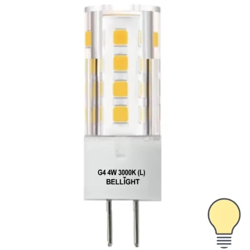 Лампа светодиодная Bellight G4 220-240 В 4 Вт капсула матовая 320 лм теплый белый свет BELLIGHT 88297907