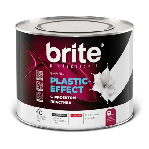 488765980 Эмаль Brite Plastic-Effect полуматовая цвет белый 1.9 кг BRITE