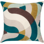 Подушка Цветные Волны 40x40 см цвет бирюзовый SEASONS