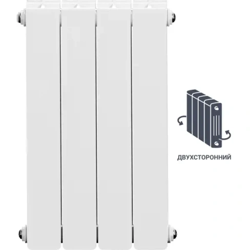 Радиатор Equation 500/90 биметалл 4 секции боковое подключение цвет белый EQUATION
