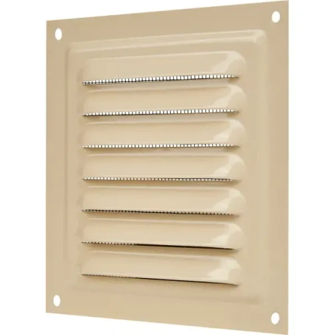 Вентиляционная решетка Vents 125x125 мм металл цвет бежевый VENTS