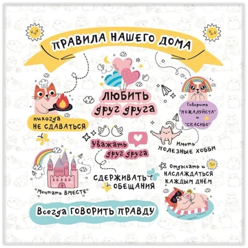 489055435 Картина на холсте Милые правила 30х30 см FBRUSH 30х30 Lm35-14119