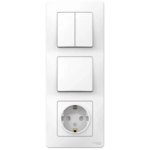 Блок выключатель с розеткой встраиваемый Schneider Electric Blanca 3 клавиши с заземлением цвет белый SCHNEIDER ELECTRIC