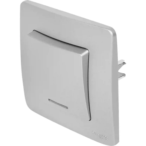 489060698 Переключатель встраиваемый Schneider Electric Blanca Сх6а 1 клавиша цвет алюминий SCHNEIDER ELECTRIC