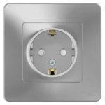 Розетка встраиваемая Schneider Electric Blanca 16 А с заземлением цвет алюминий SCHNEIDER ELECTRIC нет