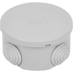 Распределительная коробка круглая открытая Mirkl D80х40 мм 4 ввода IP44 цвет серый