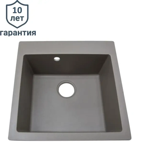 489410142 Мойка врезная Delinia квадратная 51x51x21.7 см кварц цвет серый шелк DELINIA LM 51x51