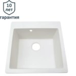 Мойка врезная Delinia квадратная 51x51x21.7 см кварц цвет белый жасмин DELINIA LM 51x51