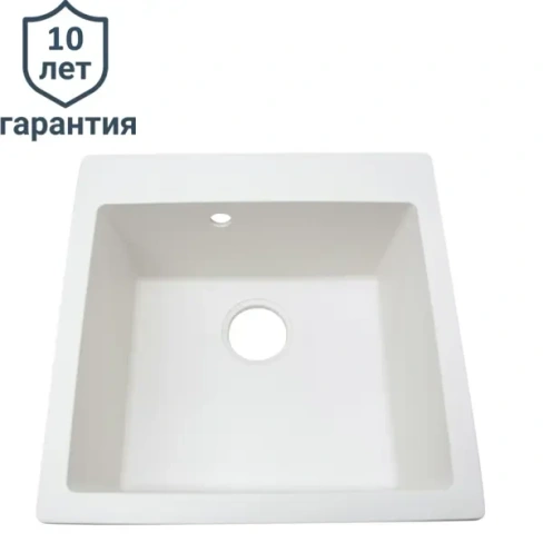 Мойка врезная Delinia квадратная 51x51x21.7 см кварц цвет белый жасмин DELINIA LM 51x51