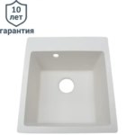 Мойка врезная Delinia квадратная 48x43x21.7 см кварц цвет белый жасмин DELINIA LM 43x48