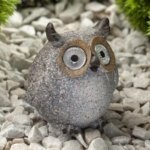 Фигурка садовая Эра «Филин» ERAFYS01-07 на солнечных батареях 11.5 см цвет серый нейтральный белый свет ЭРА