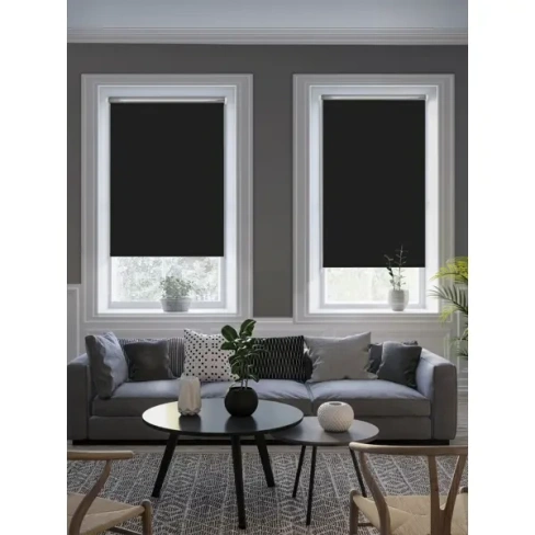Штора рулонная блэкаут Silver 55x175 см черная GARDEN BLACKOUT Silver Рулонная штора