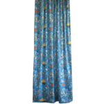 Штора на ленте блэкаут Рыбы 150x260 см цвет голубой SEASONS