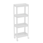 Этажерка для ванной комнаты широкая на колесах Vikea 39x23.4x105.5 см цвет белый 780406 Vikea