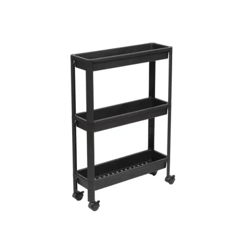 Этажерка для ванной комнаты узкая на колесах Vikea 53x17.5x75.5 см цвет черный 782307 Vikea