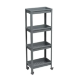 Этажерка для ванной комнаты широкая на колесах Vikea 39x23.4x105.5 см цвет серый 780418 Vikea