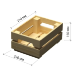 Ящик для хранения 31x23x15 см 6.5 л дерево цвет бежевый
