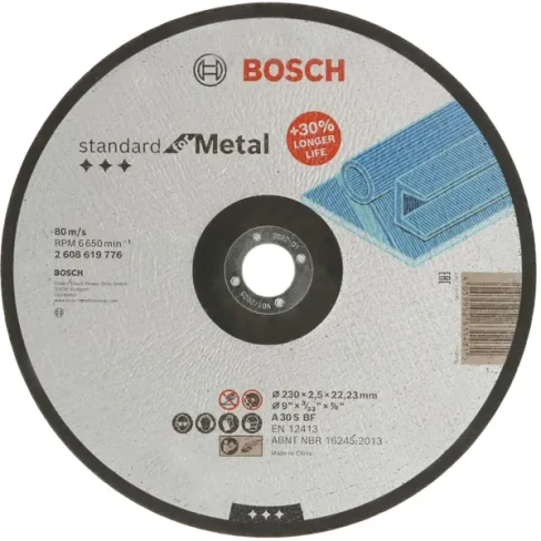 Диск отрезной по стали Bosch 230x22x2.5 мм BOSCH Standart for Metal