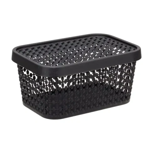 Коробка с крышкой Пирула 19x13x9 см 1.5 л прямоугольная цвет черный Пирула Пирула 1.5 л с крышкой черная