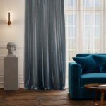 Штора на ленте блэкаут Столица текстиля Bordeaux 200x300 см цвет серо-голубой СТОЛИЦА ТЕКСТИЛЯ