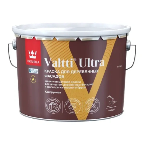 Краска для деревянных фасадов Tikkurila Valtti Ultra База С бесцветная матовая 9 л TIKKURILA