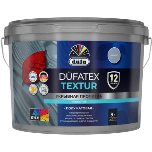 498520829 Пропитка защитно-декоративная Dufa Textur полуматовая дымчатая 9 л DUFA