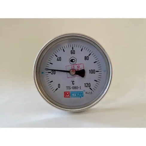 Термометр погружной Метер 120 C 100 мм 1/2" шток 100 мм МЕТЕР Термометр погр.МЕТЕР 80мм шток 100мм120С