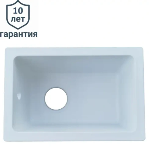 Мойка врезная Delinia прямоугольная 31x46x21 см кварц цвет белый DELINIA 310X460ММ БЕЛ