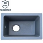 Мойка врезная Delinia прямоугольная 31x46x21 см кварц цвет серый DELINIA 310X460ММ СЕР