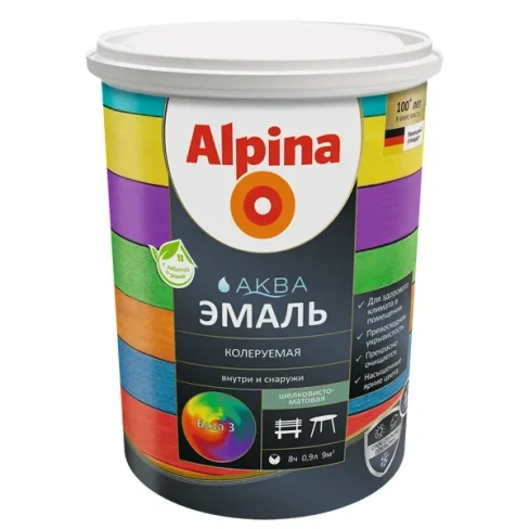 Эмаль Alpina Аква База 3 цвет прозрачный 0.86 л ALPINA