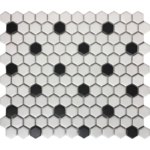 Мозаика фарфоровая Artens Hexo 30x26 см цвет черно-белый ARTENS